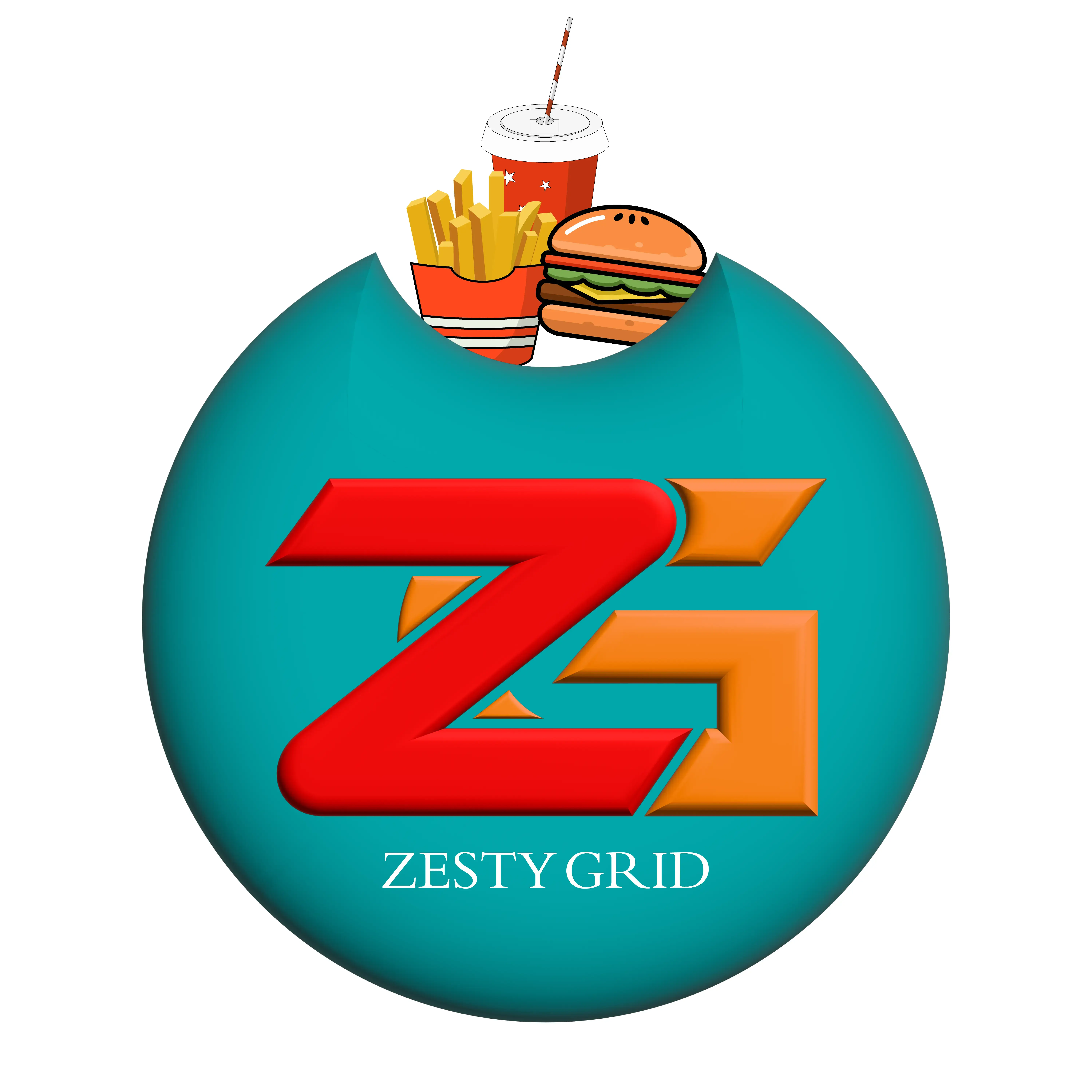 Zesty Grid — Gourmet Fast Food & Burger Franchise Logo
