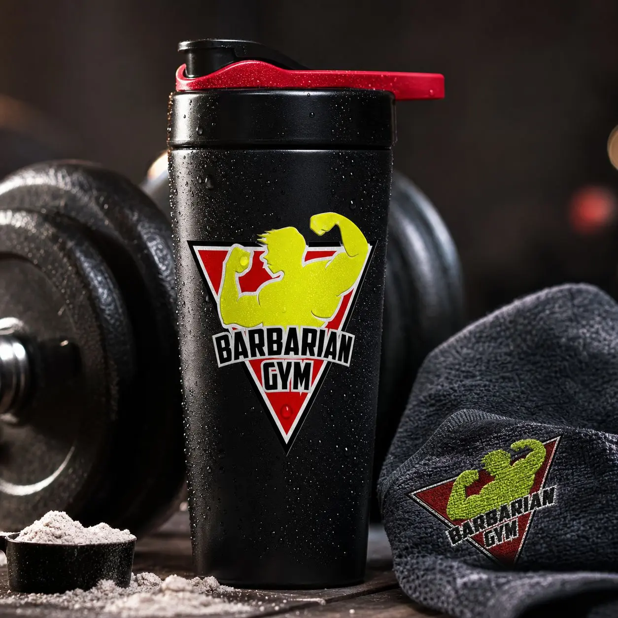 Barbarian Gym — Performance Shaker & Fitness Merchandise Mockup