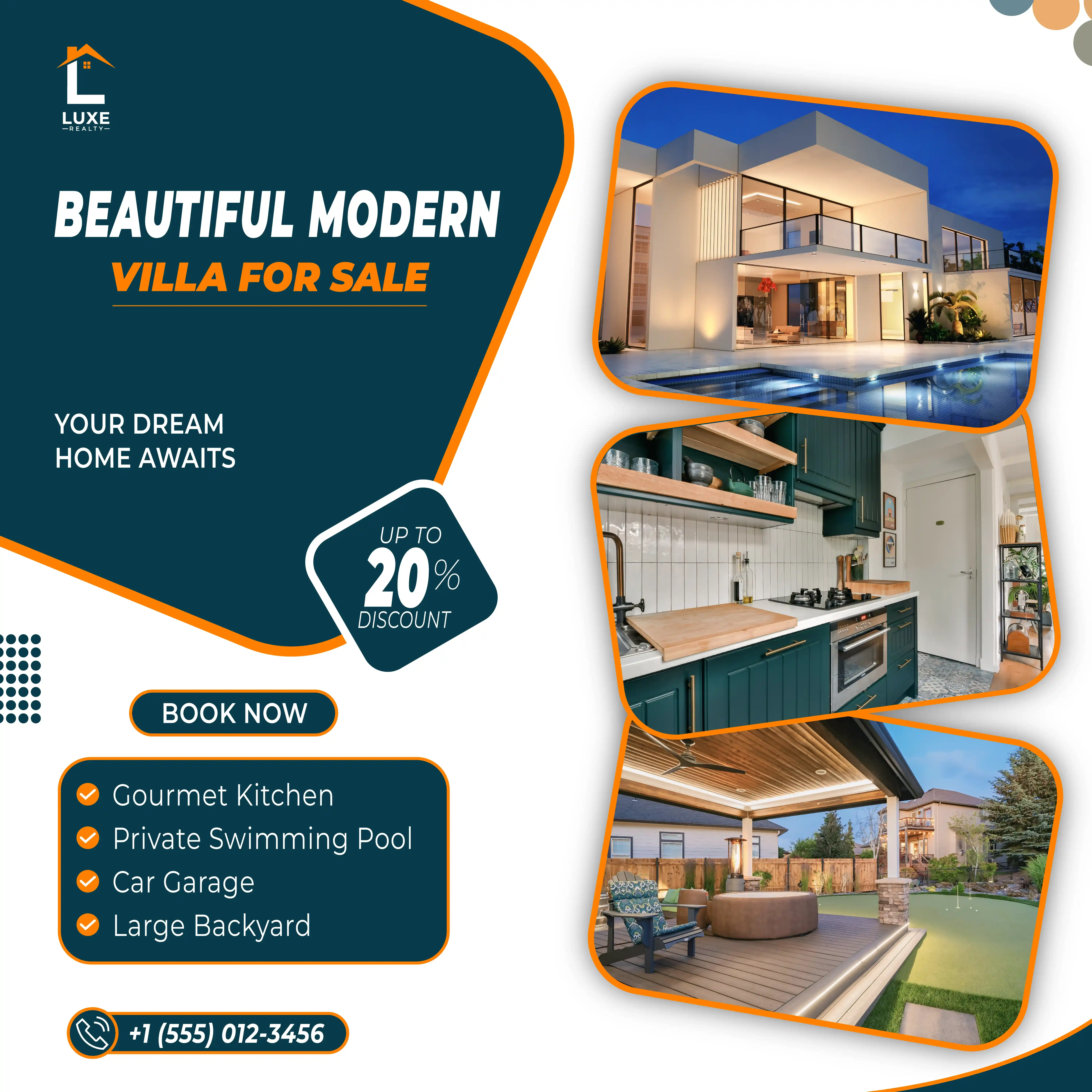 Luxe Realty — 3D Architectural Villa Interactive Ad Poster