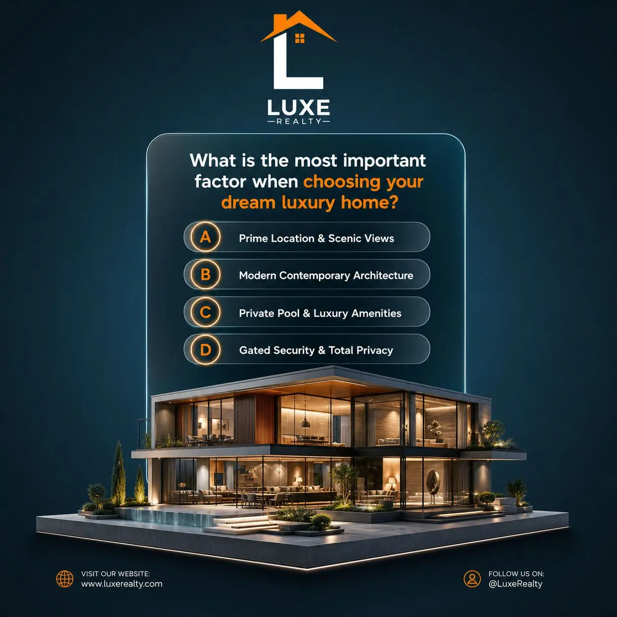 Luxe Realty — Beautiful Modern Villa For Sale Real Estate Poster
