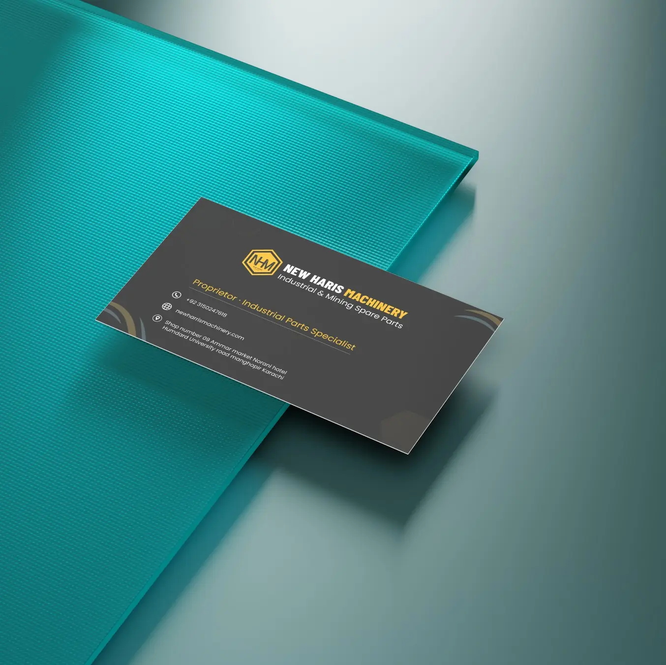 New Haris Machinery — Executive Business Card (Back View)